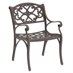 Home Styles Outdoor Dining Arm Chair in Rust Brown Finish (Set of 2)