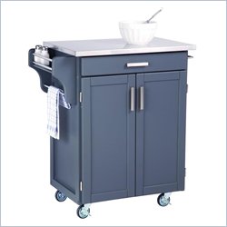 Home Styles Stainless Steel Top Kitchen Cart in Gray Finish