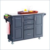 Home Styles Stainless Steel Top Kitchen Cart in Gray Finish