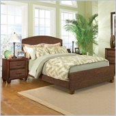 Home Styles Cabana Banana Queen Natural Woven Bed 2 Piece Bedroom Set in Cocoa Finish