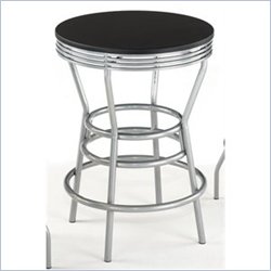 Home Styles Furniture Soda Shoppe Steel Round Pub Table with Black Top