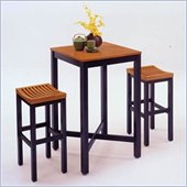 Home Styles Furniture Contour Black with Oak Veneer Pub Table and Bar Stool Set