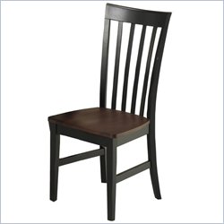 Home Styles Furniture Dining Chair in Black with Cherry Seat (Set of 2)