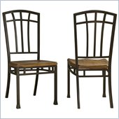 Home Styles Oak Hill Wood Dining Side Chair in Oak Finish (Set of 2)