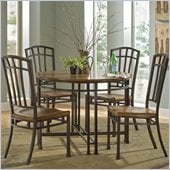 Home Styles Oak Hill 5 Piece Round Casual Dining Set in Oak Finish