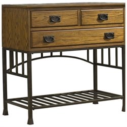 Home Styles Oak Hill Wood Top Buffet Server in Oak Finish