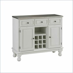 Home Styles Premier Steel Top Buffet Server in White