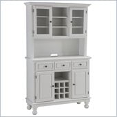 Home Styles Premier Wood Top Buffet Server with 2 door Hutch in White