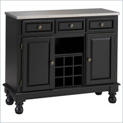 Home Styles Premier Steel Top Buffet Server in Black