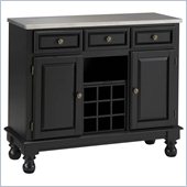 Home Styles Premier Steel Top Buffet Server in Black