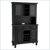 Home Styles Premier Wood Top Buffet Server with 2 door Hutch in Black