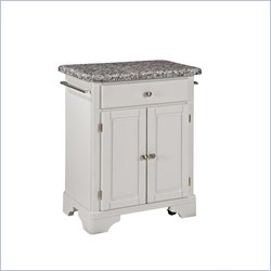 Home Styles Premier Create-a-Cart 28 Inch Grey Granite Top Kitchen Cart in White