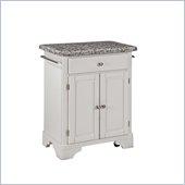 Home Styles Premier Create-a-Cart 28 Inch Grey Granite Top Kitchen Cart in White