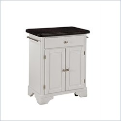 Home Styles Premier Create-a-Cart 28 Inch Salmon Granite Top Kitchen Cart in White