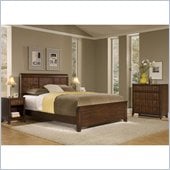 Home Styles Paris Queen Headboard, Night Stand & Chest in Mahogany