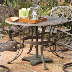 Home Styles Biscayne 42 Round Outdoor Dining Table Rust Brown Finish