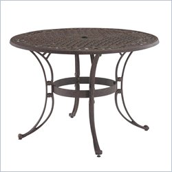 Home Styles Biscayne 48 Round Outdoor Dining Table Rust Brown Finish