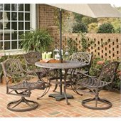 Home Styles Biscayne 5PC 42 Round Outdoor Dining Set in Rust Brown