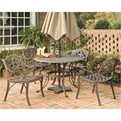 Home Styles Biscayne PC 48 Round Outdoor Dining Set in Rust Brown