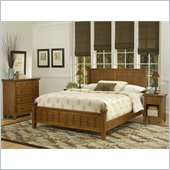 Home Styles Arts & Crafts Headboard Set in Cottage Oak