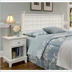 Home Styles Arts and Crafts Headboard and Night Stand in White Finish Best Price