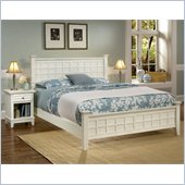 Home Styles Arts & Crafts Queen Bed and Night Stand in White Finish