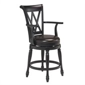 Home Styles Traditional Swivel Bar Stool in Black