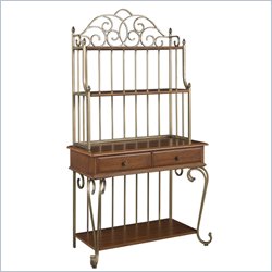Home Styles St. Ives Bakers Rack in Cinnamon