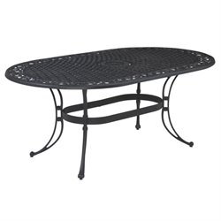 Home Styles Biscayne Oval Outdoor Dining Table in Black Finish