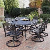 Home Styles Biscayne 7 Piece Dining Set in Black Finish