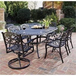 Home Styles Biscayne 7 Piece Dining Set in Black Finish