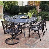 Home Styles Biscayne 7 Piece Dining Set in Black Finish
