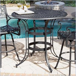 Home Styles Biscayne High Top Bistro Table in Black Finish