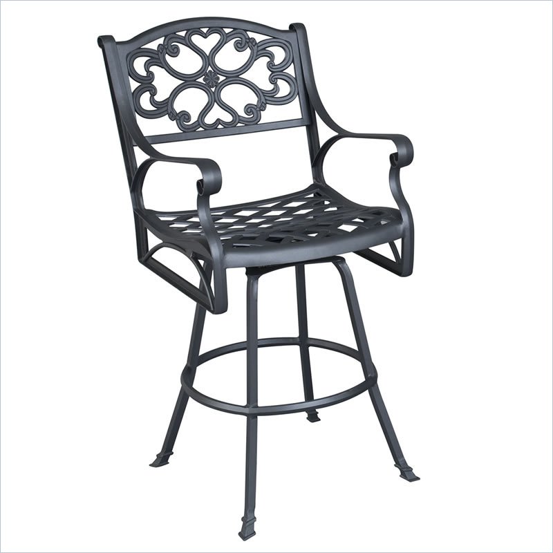 Home Styles Biscayne Swivel Stool in Black Finish
