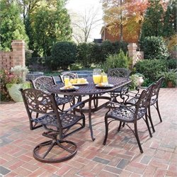 Home Styles Biscayne 7 Piece Dining Set in Rust Finish