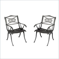 Home Styles Malibu Arm Dining Chair 2 Pack in Black Finish