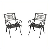Home Styles Malibu Arm Dining Chair 2 Pack in Black Finish