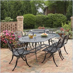 Home Styles Malibu 7 Piece Dining Set in Black Finish
