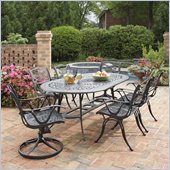 Home Styles Malibu 7 Piece Dining Set in Black Finish