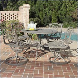 Home Styles Malibu 5 Piece Dining Set in Brown Finish