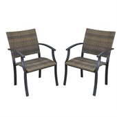 Home Styles Newport Arm Chairs in Black/Brown  (Set of 2)