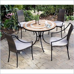 Home Styles Valencia Table & 4 Laguna Slope Arm Chairs in Terra Cotta
