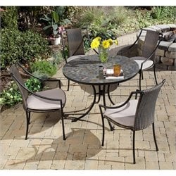 Home Styles Stone Harbor Table & 4 Laguna Chairs in Black and Slate