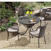 Home Styles Stone Harbor Table & 4 Laguna Chairs in Black and Slate