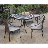 Home Styles Delmar Table & 4 Laguna Slope Arm Chairs in Black & Grey