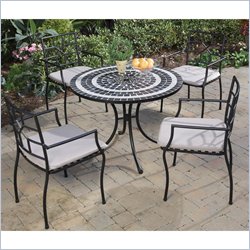 Home Styles Delmar Table & 4 Cambria Chairs in Black & Grey