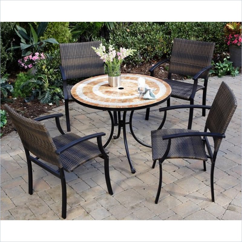 Home Styles Terra Cotta Bistro Table & 2 Newport Chairs in Terra Cotta