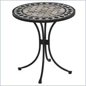 Home Styles Marble Bistro Table & 2 Cambria Chairs in Black & Gray