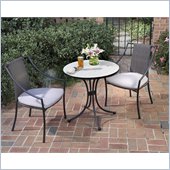 Home Styles Fishtail Tile Bistro Table & 2 Laguna Chairs in Off White