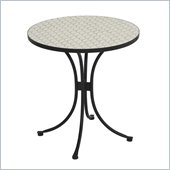 Home Styles Fishtail Tile Bistro Table & 2 Cambria Chairs in Off White
